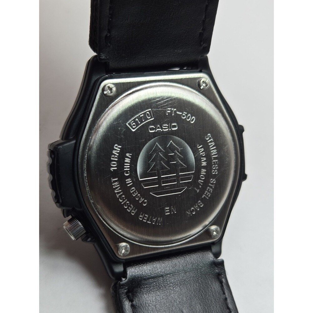 Casio Forester Illuminator Mens Field Watch Black Leather Date Sport New Battery - Picture 10 of 11